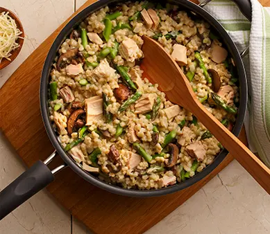 Risotto de albacora y cebada