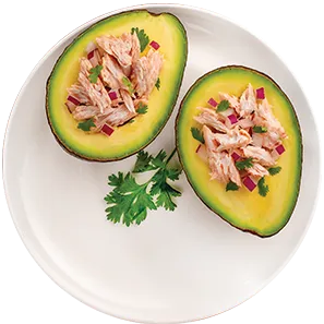 Salmón cítrico sobre aguacate