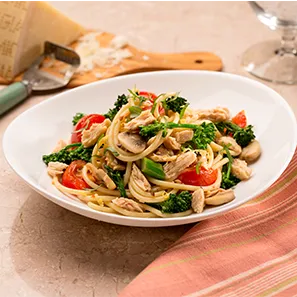 Pasta de salmón y champiñones