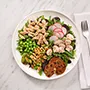 Ensalada de atún albacora, rúcula y rábano