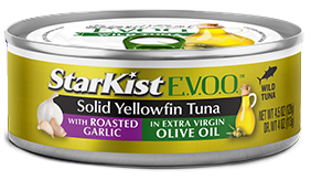 StarKist E.V.O.O.® Solid Yellowfin Tuna with Roasted Garlic in Extra Virgin Olive Oil (lata)