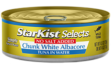 StarKist Selects® Chunk White Albacore Tuna in Water – No Salt Added (Can)