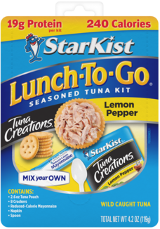 Mezcla tu propio kit de ensalada de atún con el NUEVO Lunch To-Go® Tuna Creations® Lemon Pepper