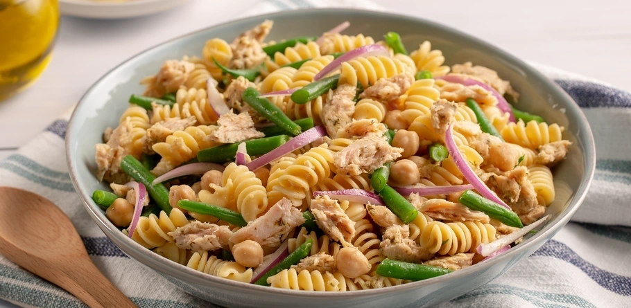 Lemon Pepper Tuna and Bean Pasta Salad